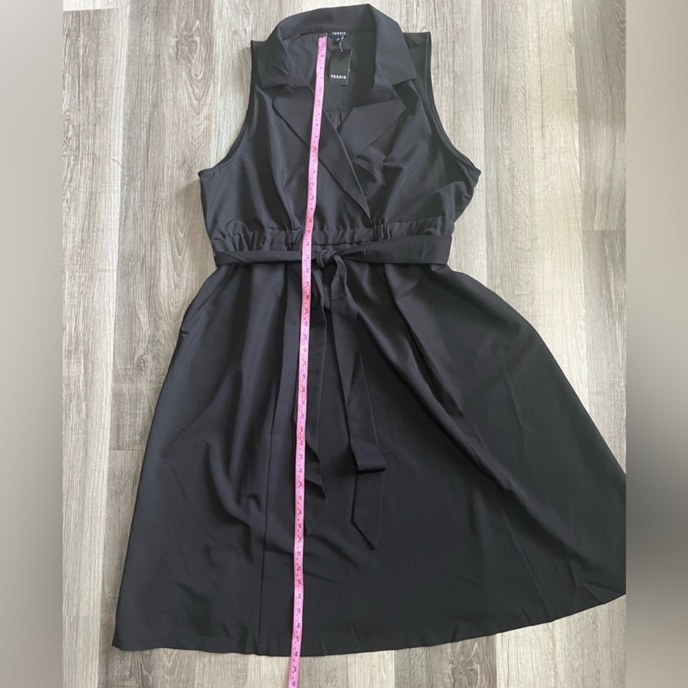 NWT Torrid Black Midi Twill Shirtdress Sleeveless Belted Stretch WomenPlus 3X - Picture 10 of 14